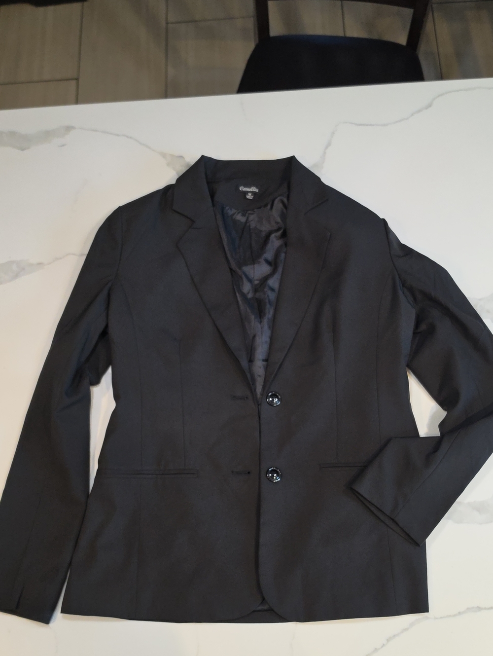 Womens , Black Two-Button Blazer